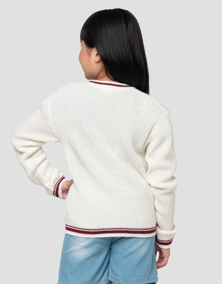 LITTLE M BORDIR HEART CARDIGAN RAJUT ANAK PEREMPUAN