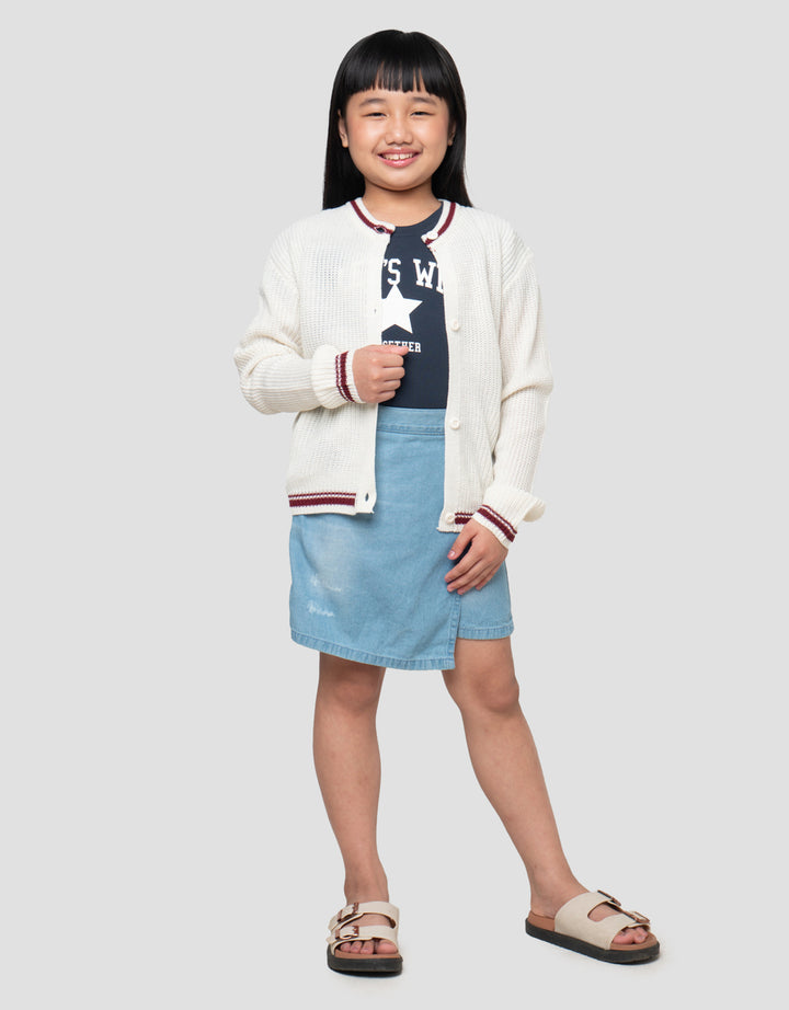 LITTLE M BORDIR HEART CARDIGAN RAJUT ANAK PEREMPUAN