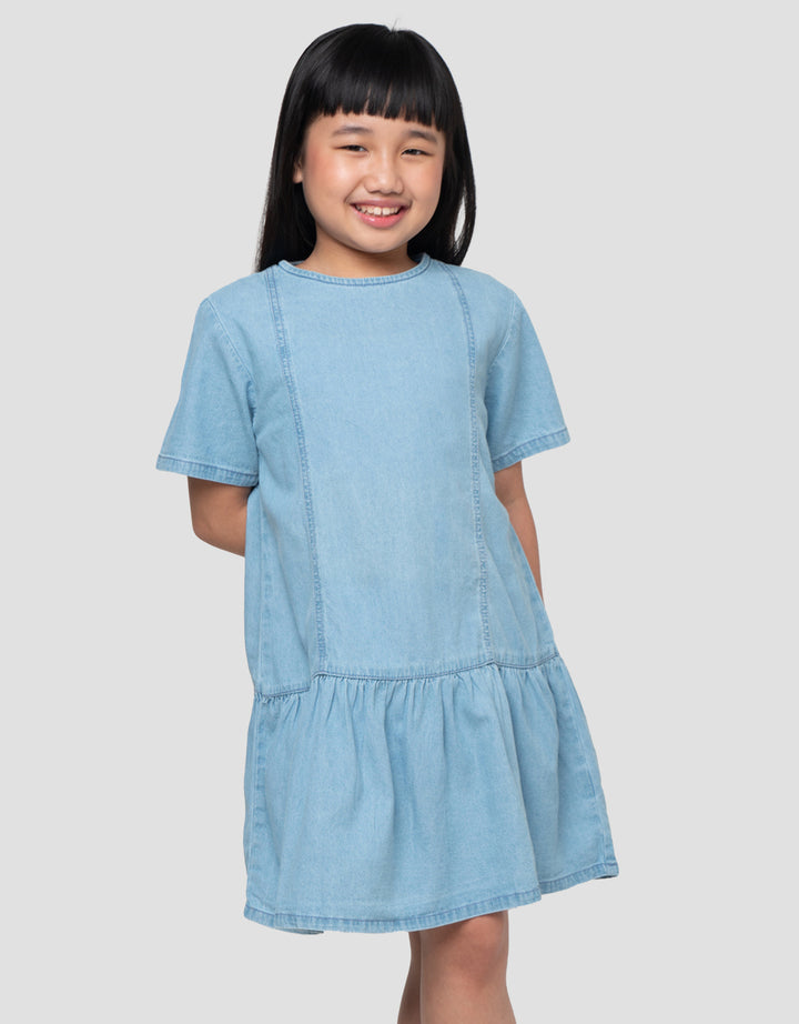 LITTLE M MIDI DRESS DENIM ANAK PEREMPUAN