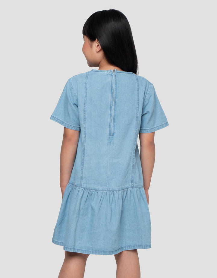 LITTLE M MIDI DRESS DENIM ANAK PEREMPUAN