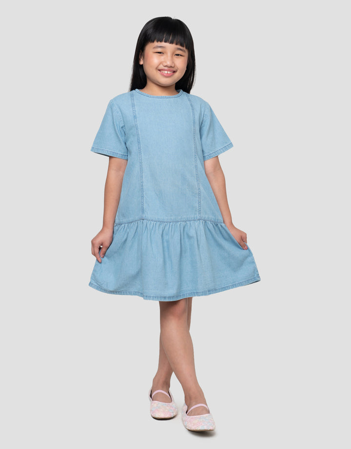 LITTLE M MIDI DRESS DENIM ANAK PEREMPUAN