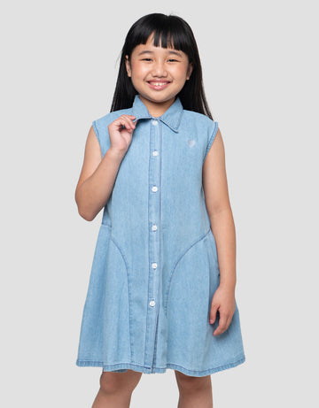 LITTLE M KERAH POLO MIDI DRESS ANAK PEREMPUAN