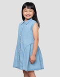 LITTLE M KERAH POLO MIDI DRESS ANAK PEREMPUAN