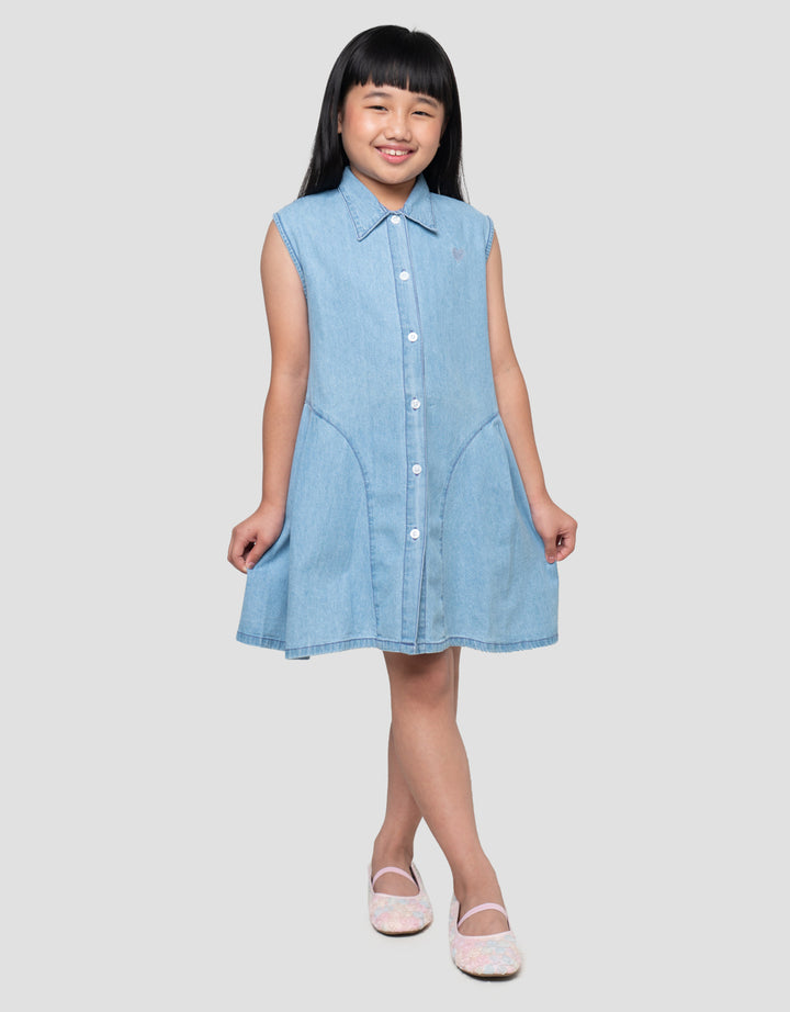 LITTLE M KERAH POLO MIDI DRESS ANAK PEREMPUAN