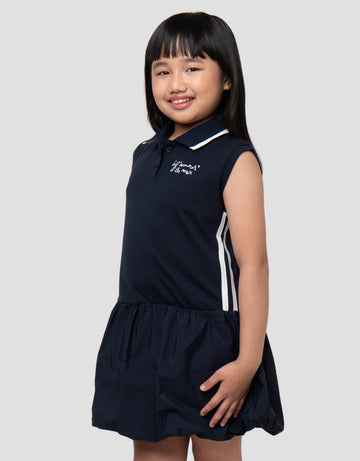 LITTLE M BALOON STRIPE MIDI DRESS ANAK PEREMPUAN