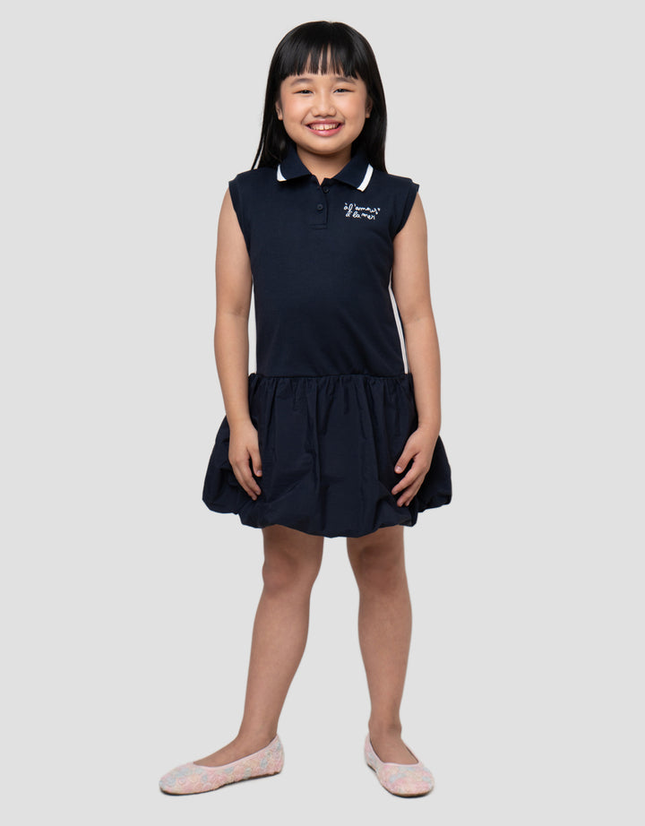 LITTLE M BALOON STRIPE MIDI DRESS ANAK PEREMPUAN