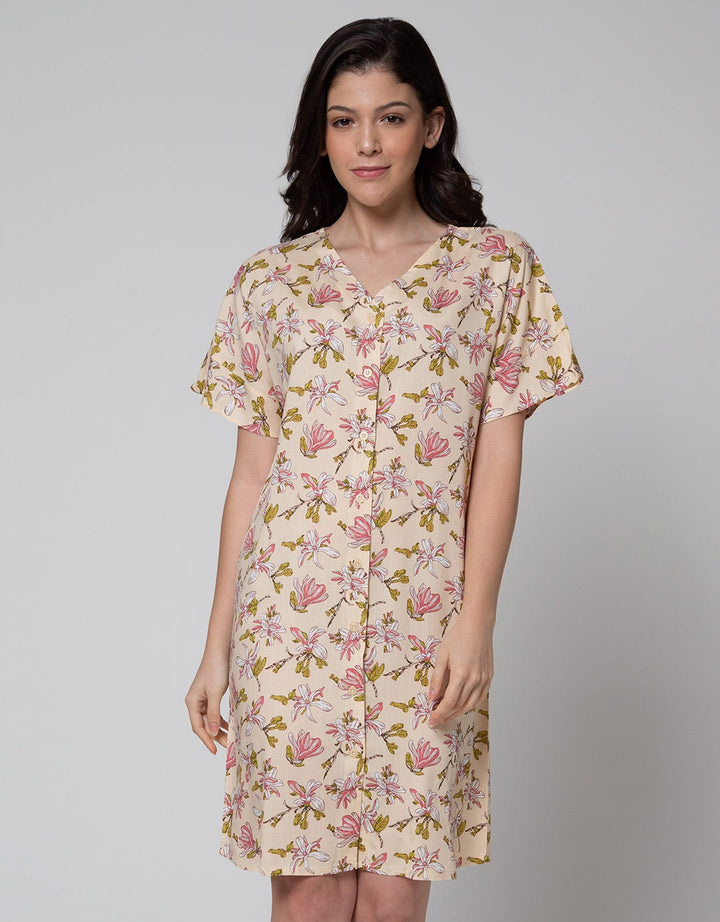 midi dress lengan pendek Midi Dress Lengan Pendek Sifon Wanita Gaya Korea Model Terbaru - Jfashion Moody di Jfashion_new