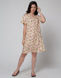 St. Yves Midi Dress Lengan Pendek Soft Lily