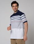 Cole Short Sleeve Polo Shirt Stripe Solid