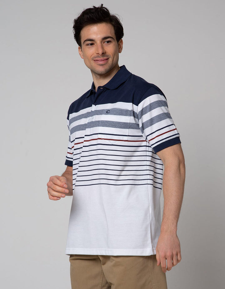 Cole Short Sleeve Polo Shirt Stripe Solid
