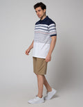 Cole Short Sleeve Polo Shirt Stripe Solid