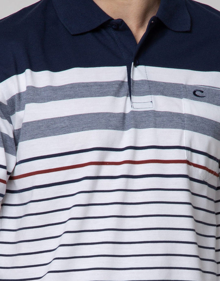 Cole Short Sleeve Polo Shirt Stripe Solid
