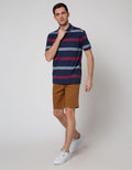 Cole Stripe Big Polo Shirt Pria