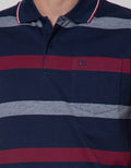 Cole Stripe Big Polo Shirt Pria