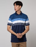 Cole Short Sleeve Polo Shirt Interlock Stripe Chest