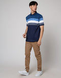 Cole Short Sleeve Polo Shirt Interlock Stripe Chest