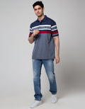 Cole Interlock Stripe Polo Shirt Men