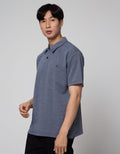 Cole Short Sleeve Polo Shirt Stripe Interlock Jaquard