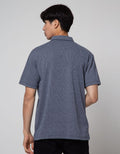 Cole Short Sleeve Polo Shirt Stripe Interlock Jaquard