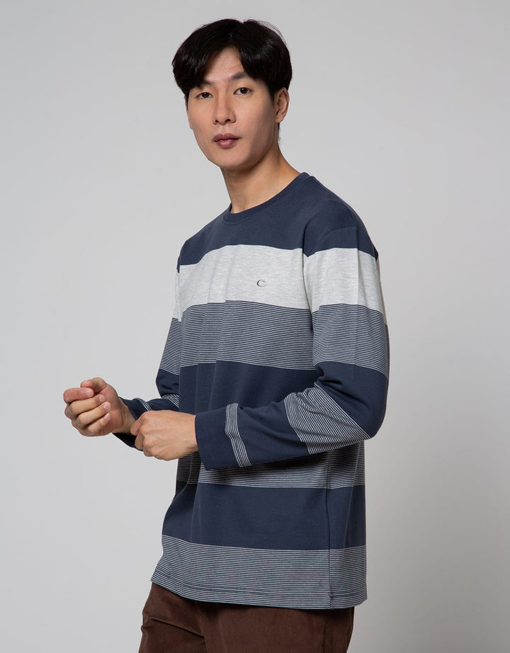 Cole Shoulder Interlock Stripe Sweater
