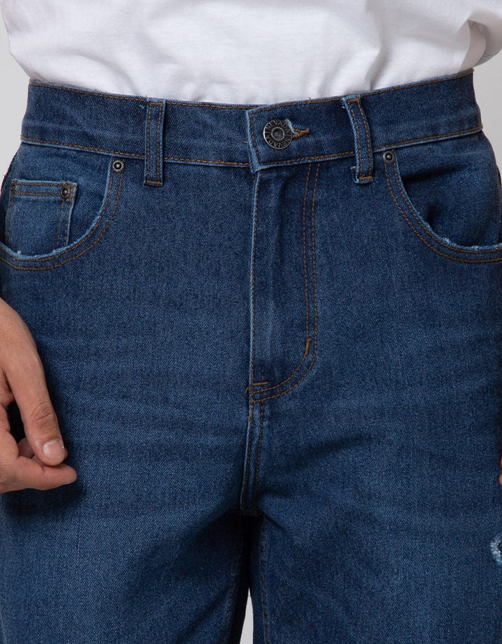Nevada Tapered Ripped Celana Jeans Pria