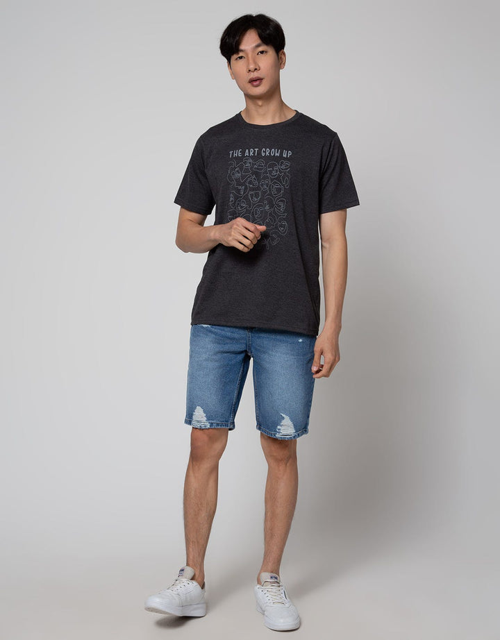 Nevada Ripped Fashion Celana Pendek Denim Pria