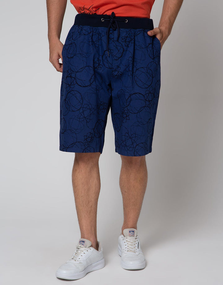 Nevada Short Pants Rib Bottom Print Geometric Circle
