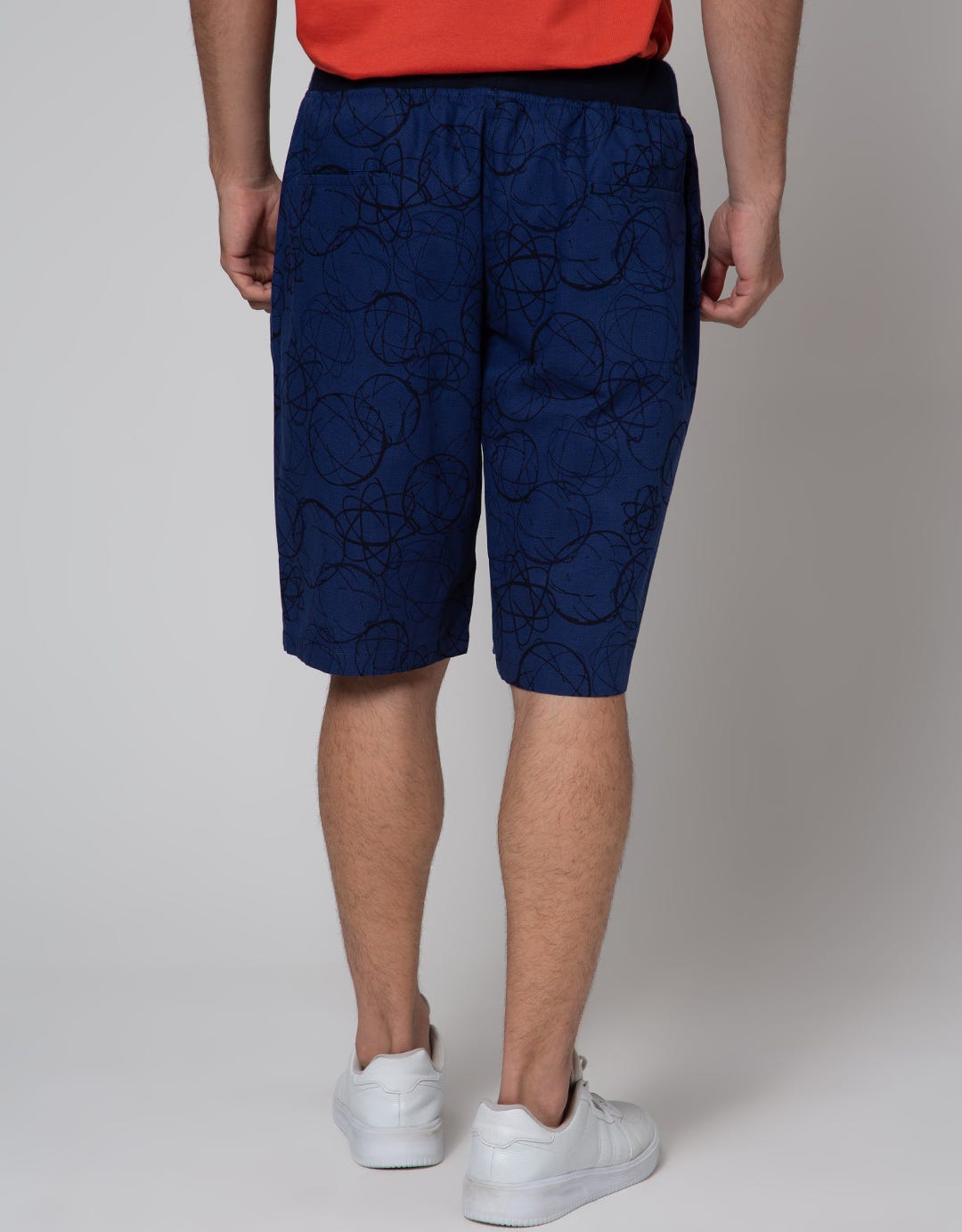 Nevada Short Pants Rib Bottom Print Geometric Circle