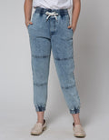 Nevada Balon Cut Sewn Celana Jogger Denim