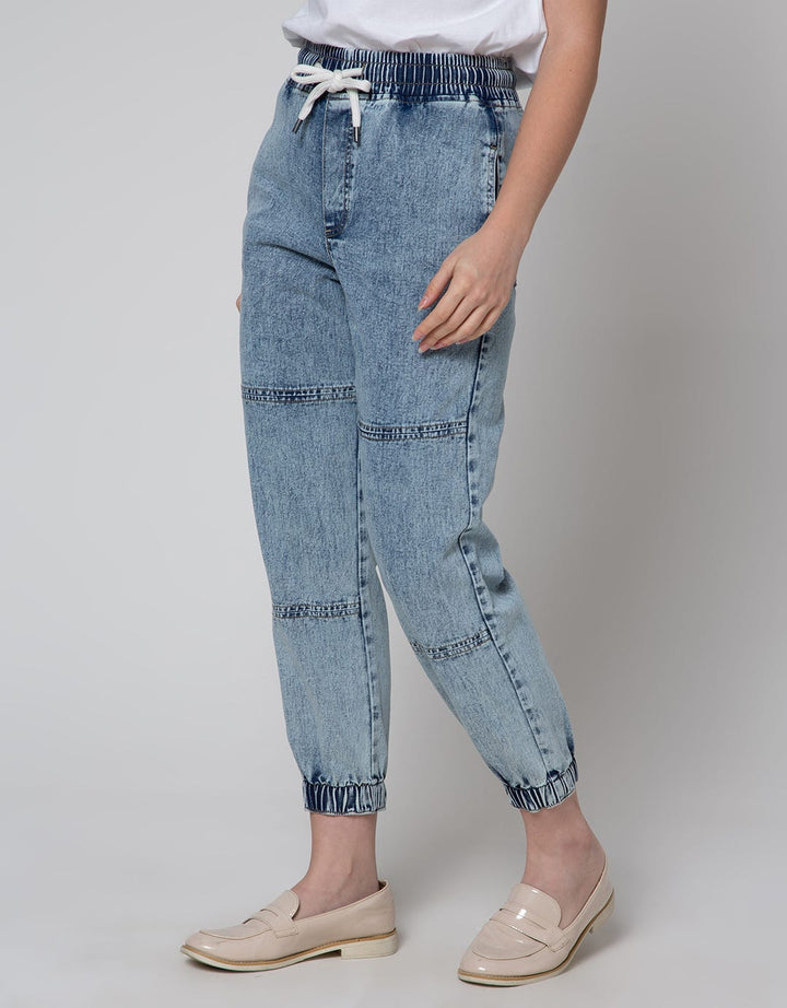 Nevada Balon Cut Sewn Celana Jogger Denim