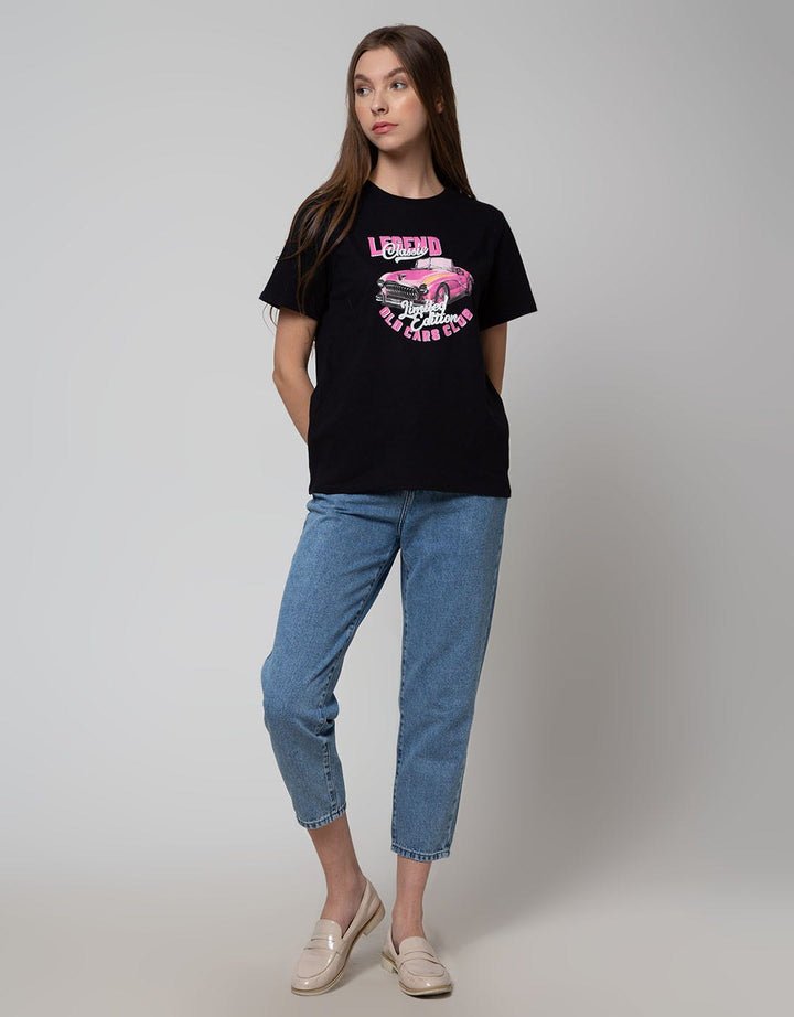 Nevada Denim Long Pants Mom Fit With Side Botton