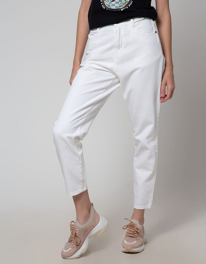 Nevada Denim Long Pants Mom Fit W Side