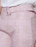 Details Flap Attached Belt Women's Long Pants