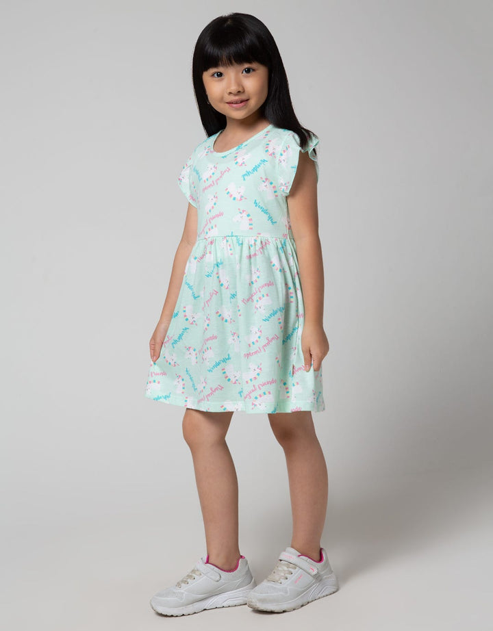 Little M Short Sleeve Midi Dress Daily Fp Unicorn Magical