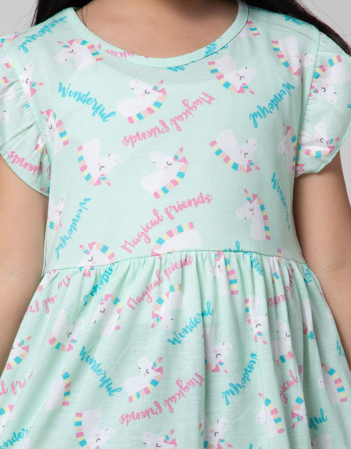 Little M Short Sleeve Midi Dress Daily Fp Unicorn Magical