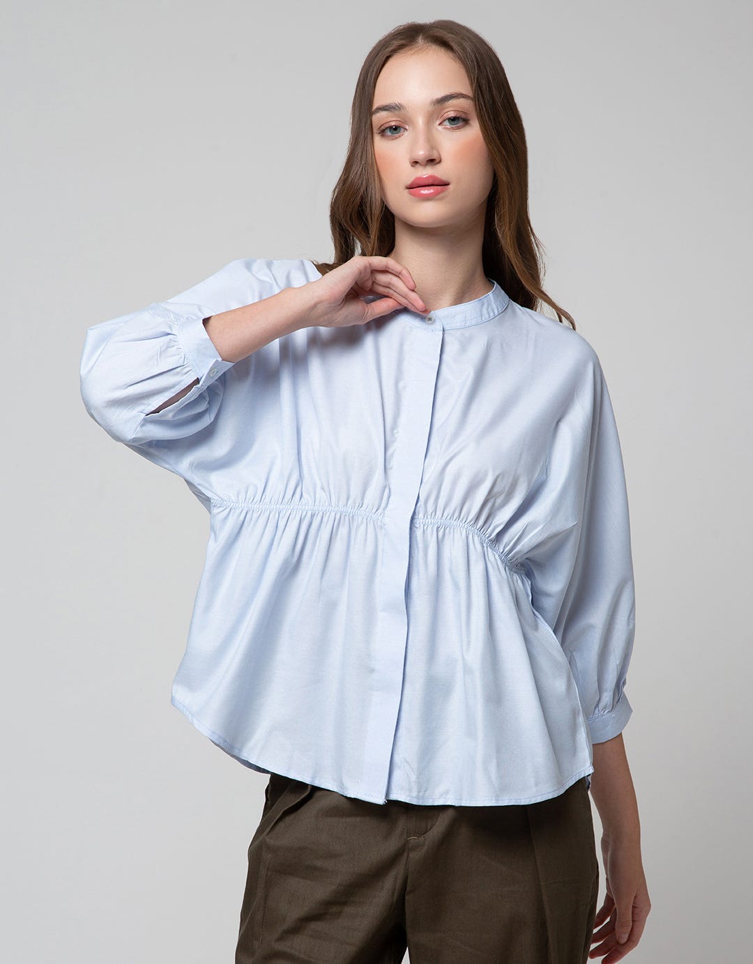 Details Shanghai Collar Blouse Wanita
