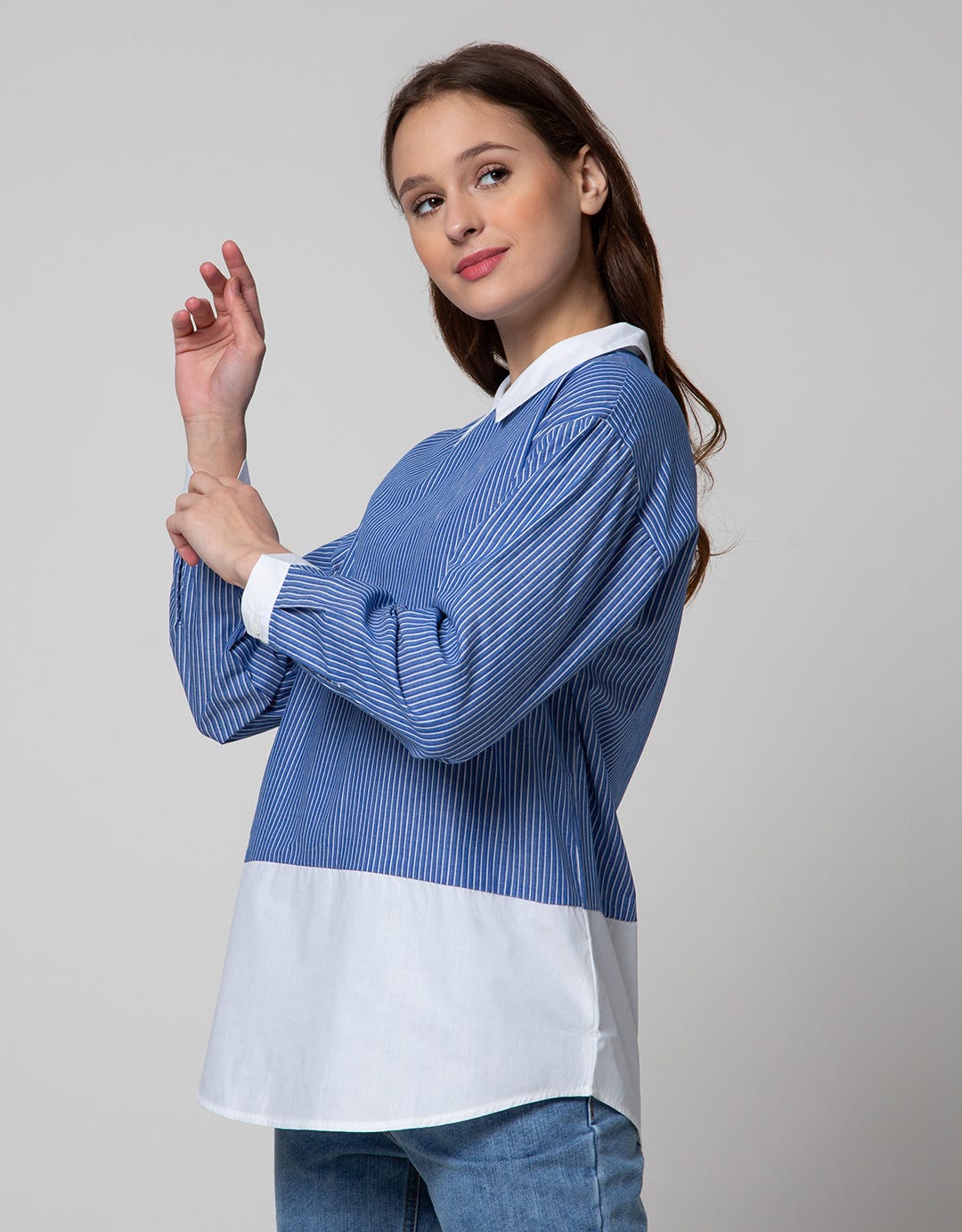 BLOUSE MIX OXFORD SA