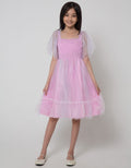 Kidz Too Short Sleeve Midi Dress Smoke Dada Tangan Geber