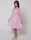 Kidz Too Short Sleeve Midi Dress Smoke Dada Tangan Geber