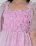 Kidz Too Short Sleeve Midi Dress Smoke Dada Tangan Geber