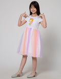 Kidz Too Short Sleeve Midi Dress Dada Unicorn Rok Warna Warni