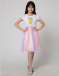 Kidz Too Short Sleeve Midi Dress Dada Unicorn Rok Warna Warni