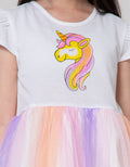 Kidz Too Short Sleeve Midi Dress Dada Unicorn Rok Warna Warni