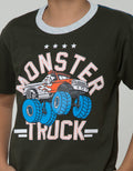 Little M Monster Truck Kaos Anak Laki-laki