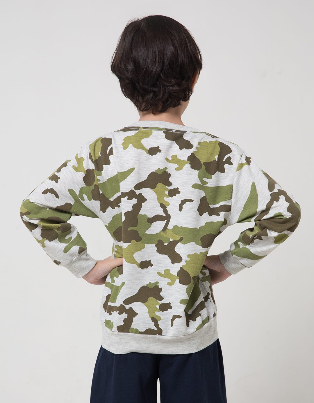 Little M Dino Camo Boys Sweater