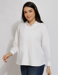 Expand Denim Blouse Basic Wanita