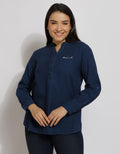 Expand Denim Blouse Basic Wanita