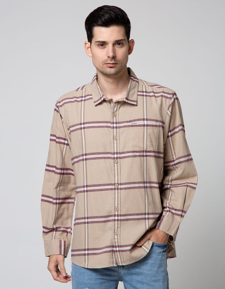 Nevada Long Sleeve Shirt Checked Flannel Oversized