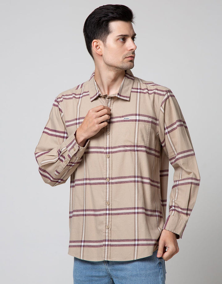 Nevada Long Sleeve Shirt Checked Flannel Oversized