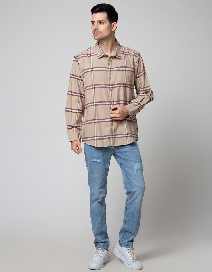 Nevada Long Sleeve Shirt Checked Flannel Oversized